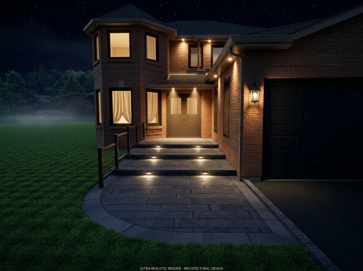 Full Rebuild — Smooth Finish — evening view of the new steps